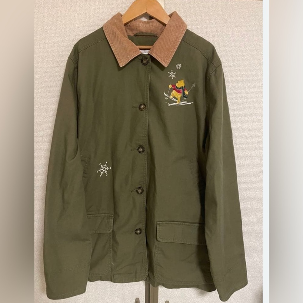 Disney  Olive Women’s Jacket with Pooh Skiing Embroidery